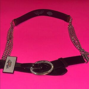 Harley-Davidson Black and Silver Chain Belt
